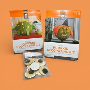 Lot of New Pumpkin Decorating Kits x 2 and 12 Large Googly Eyes READ Target 2012